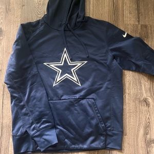 DALLAS COWBOYS HOODIE. NFL TEAM APPAREL. DRI-FIT NIKE. SIZE LARGE. DARK BLUE.